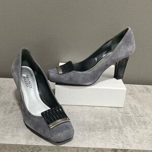 Franco Sarto Tamara Grey Suede Leather Heels Size 7